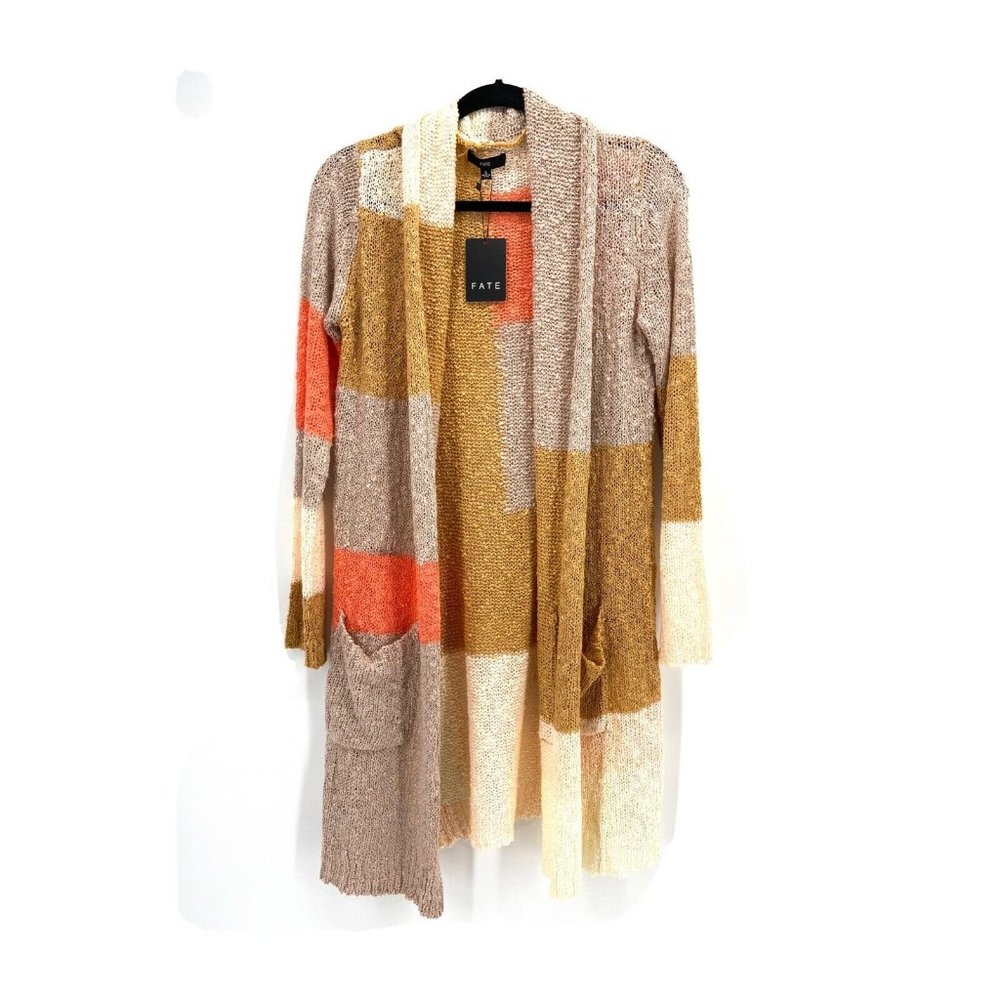 Fate Color Block Duster Cardigan NWT - Picture 1 of 5